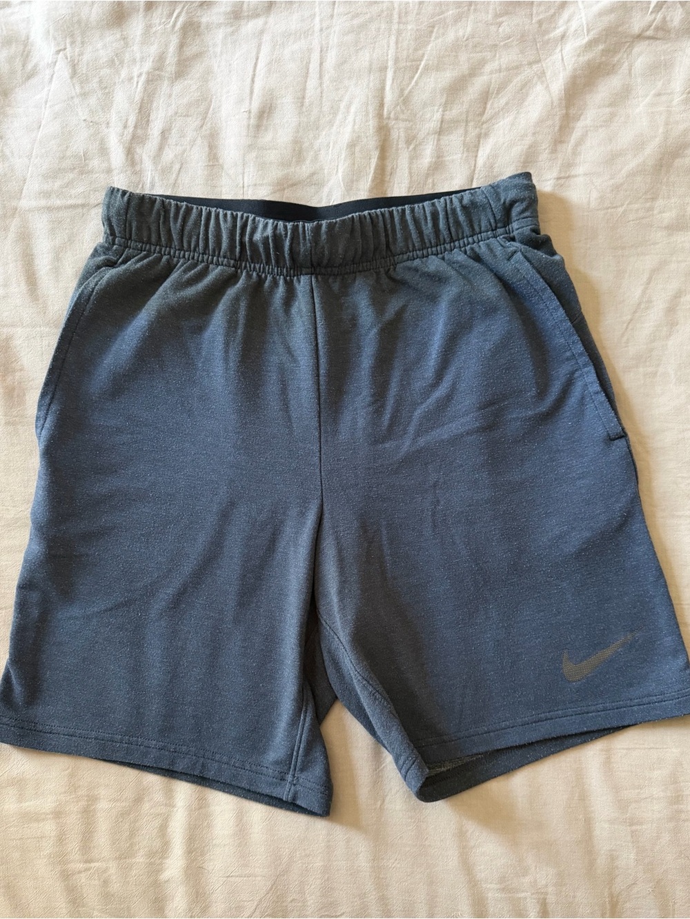 Nike Men's Charcoal Gray Athletic Shorts with Subtle Swoosh